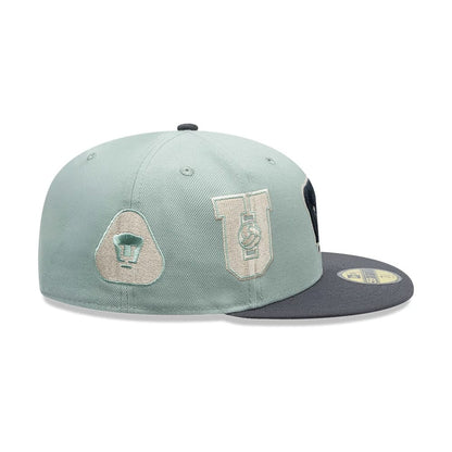 Pictured is this Liga MX Pumas Unam 59FIFTY Fitted cap in pastel green. 7