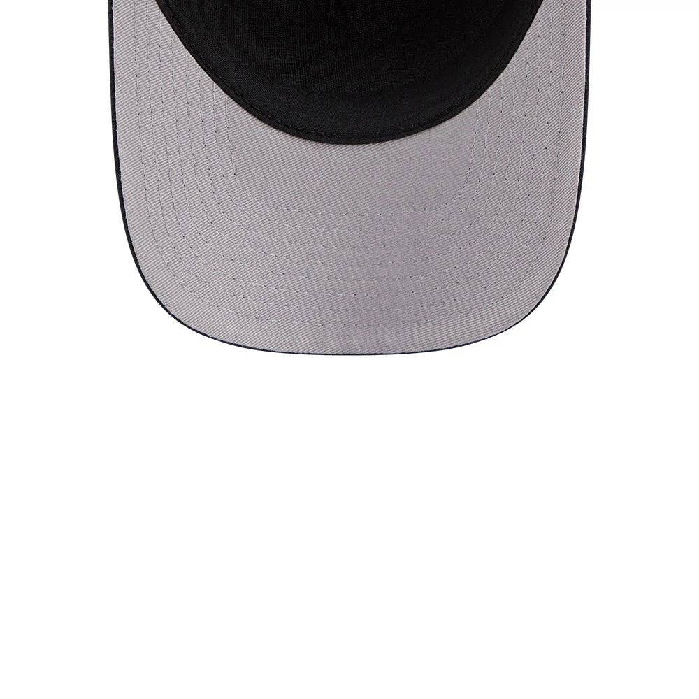 Pictured is this MLB Script Detroit Tigers 9FORTY M-Crown A-Frame Adjustable cap in navy. 2