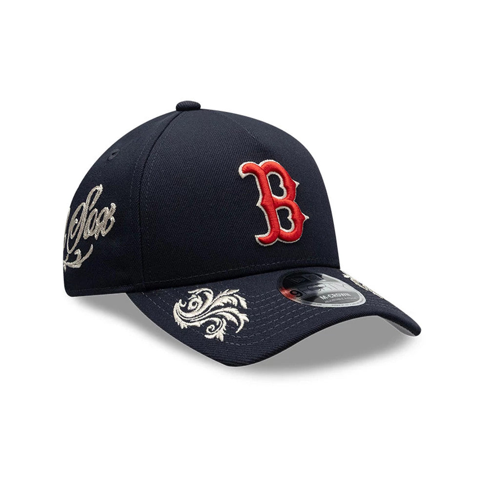 MLB Script Boston Red Sox Navy 9FORTY M-Crown A-Frame Cap | NEC UK