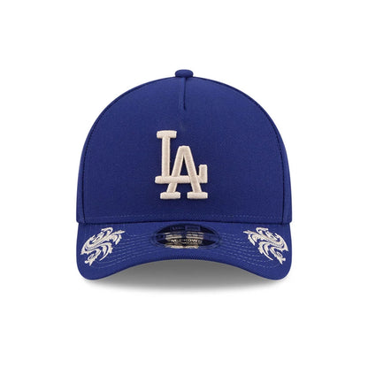 Pictured is this MLB Script LA Dodgers 9FORTY M-Crown A-Frame Adjustable cap in dark blue. 6