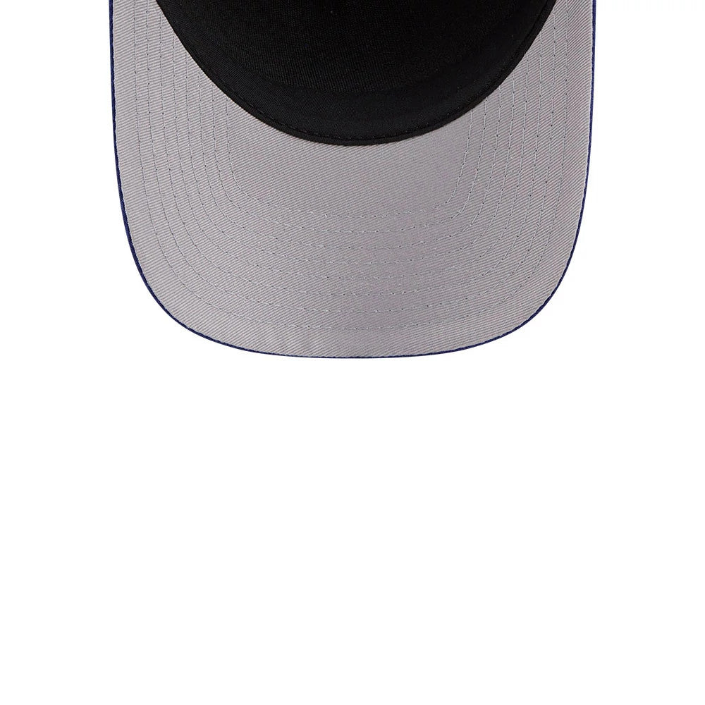 Pictured is this MLB Script LA Dodgers 9FORTY M-Crown A-Frame Adjustable cap in dark blue. 2