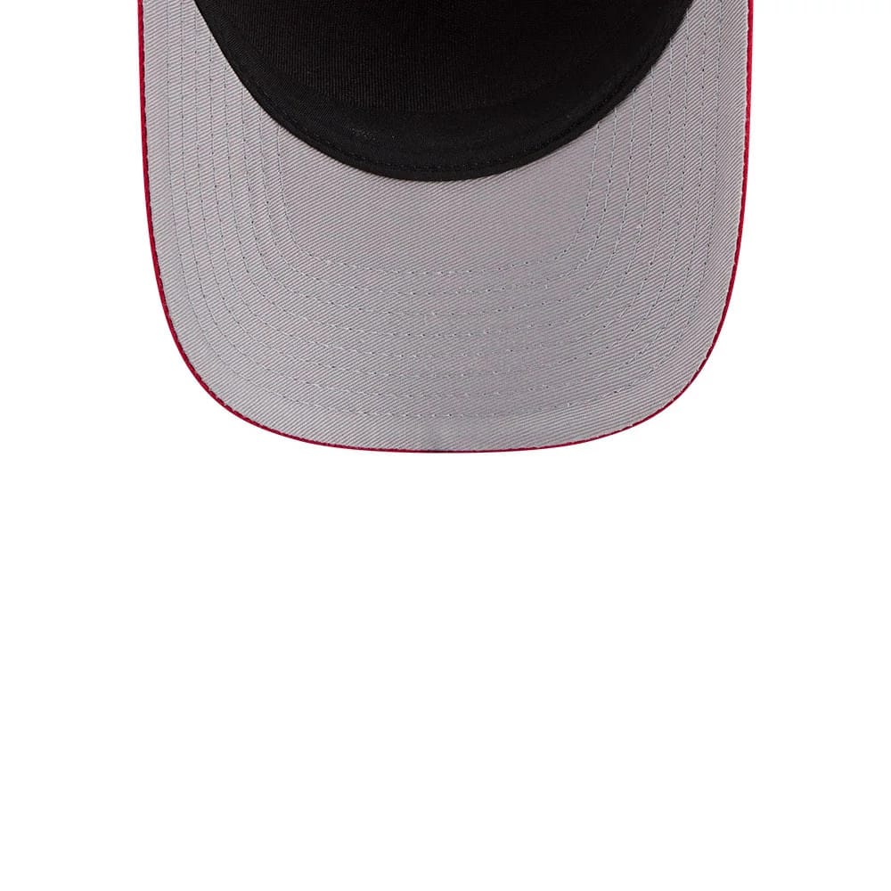 Pictured is this MLB Script LA Angels 9FORTY M-Crown A-Frame Adjustable cap in red. 2