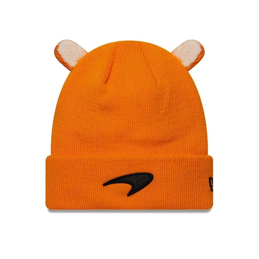 Child Ears McLaren Racing Orange Cuff Knit Beanie Hat NEC UK