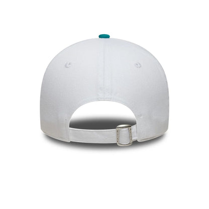 This is a Miami Dolphins NFL International Games 2025 White 9TWENTY Adjustable Cap 6