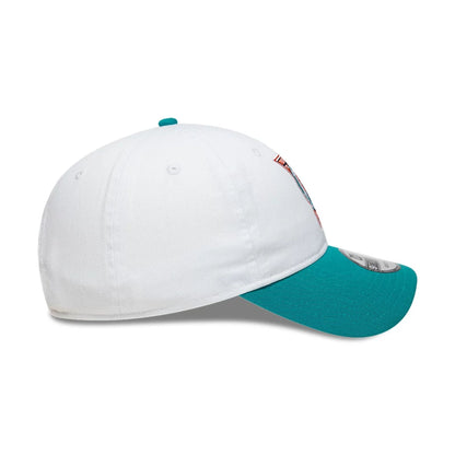 This is a Miami Dolphins NFL International Games 2025 White 9TWENTY Adjustable Cap 5