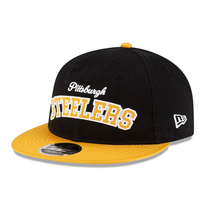 This is a Pittsburgh Steelers NFL Historic Black Retro Crown 9FIFTY Snapback Adjustable Cap 3