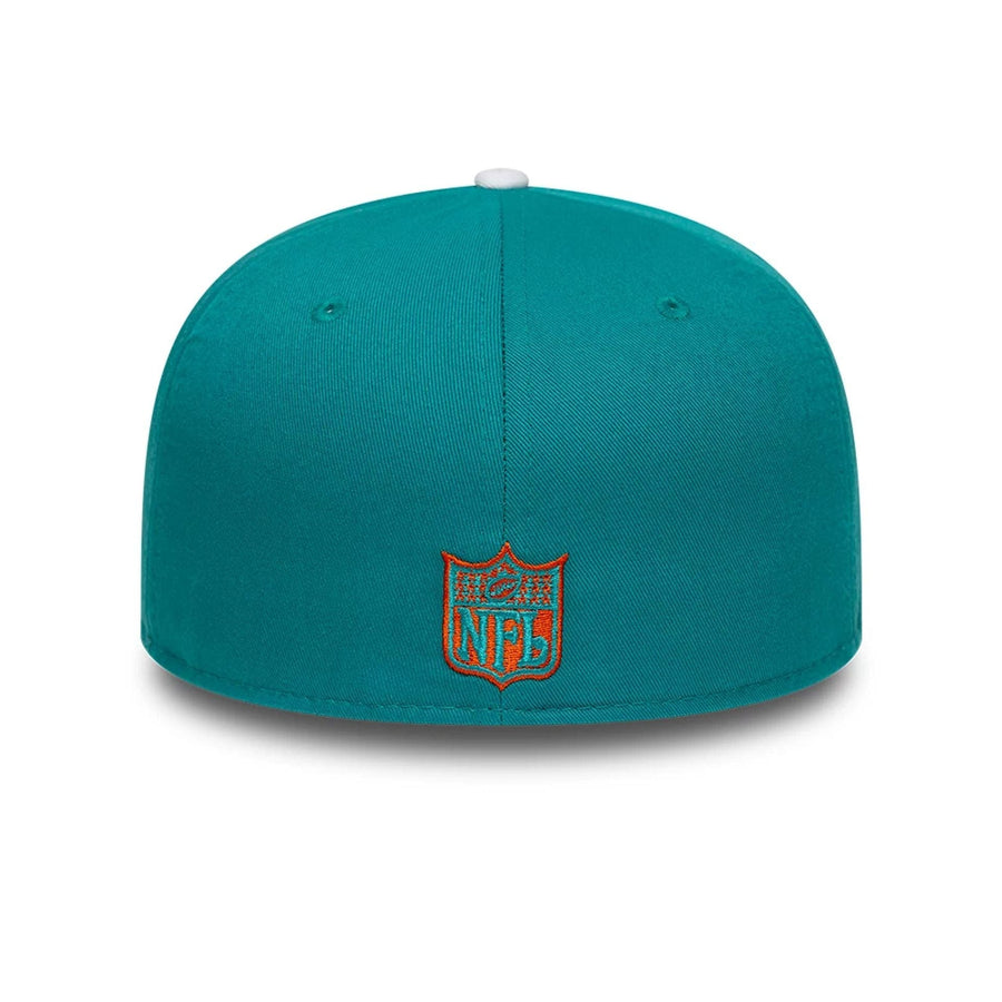 This is a Miami Dolphins NFL International Games 2025 Turquoise 59FIFTY Fitted Cap 7