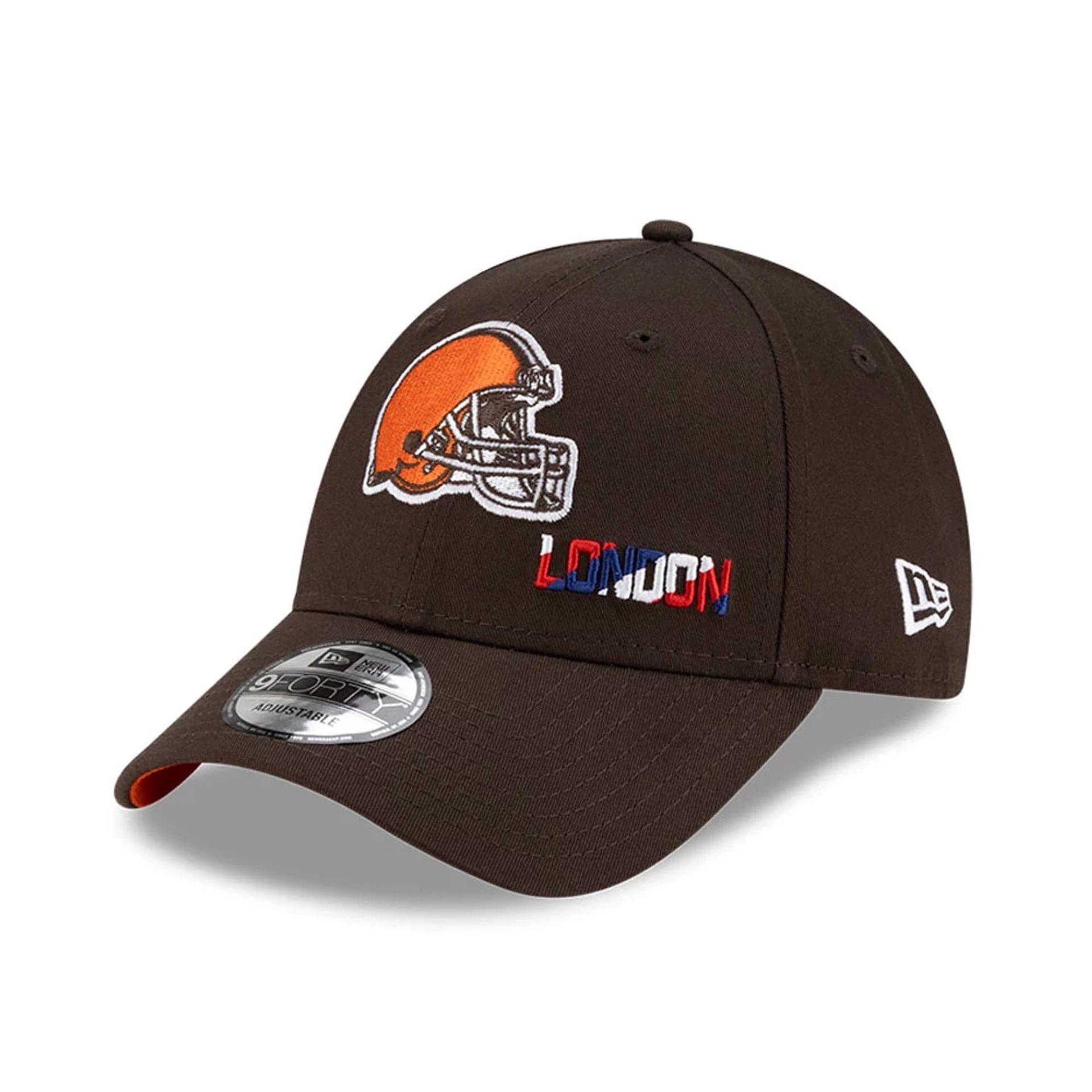 This is a Cleveland Browns NFL London Games 2025 Dark Brown 9FORTY Adjustable Cap 4