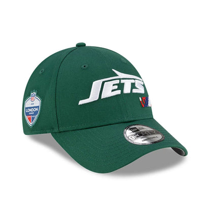 This is a New York Jets NFL London Games 2025 Green 9FORTY Adjustable Cap 1