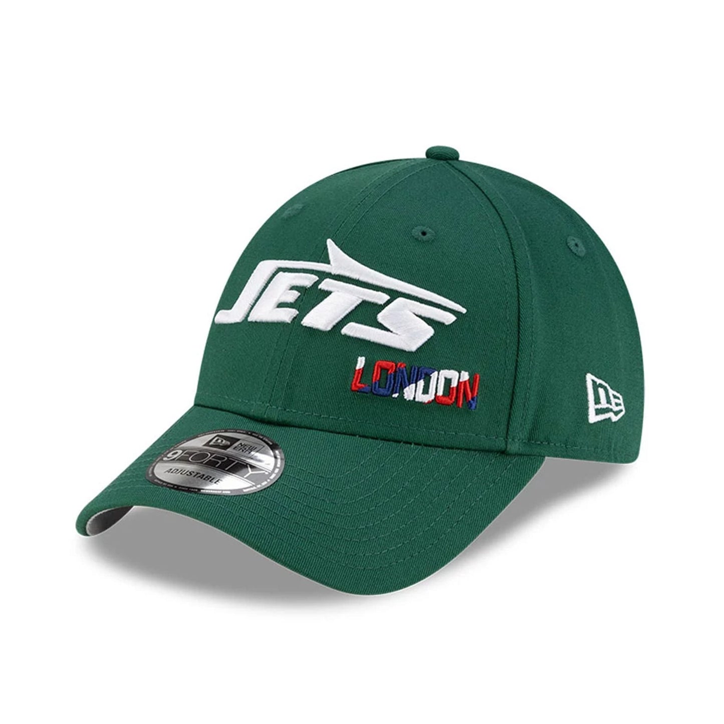 This is a New York Jets NFL London Games 2025 Green 9FORTY Adjustable Cap 4