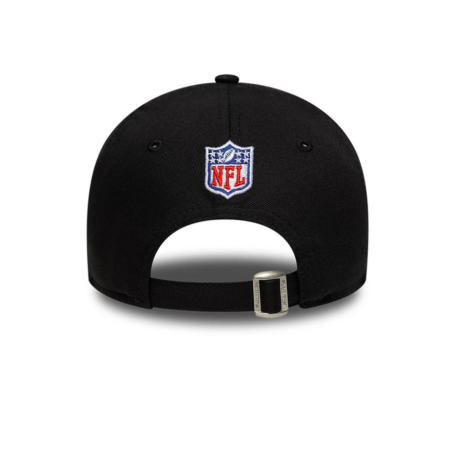 This is a Shield Logo NFL Dublin Game 2025 Black 9TWENTY Adjustable Cap 4