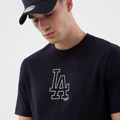 The Male model is wearing LA Dodgers MLB Back To School Navy T-Shirt  3