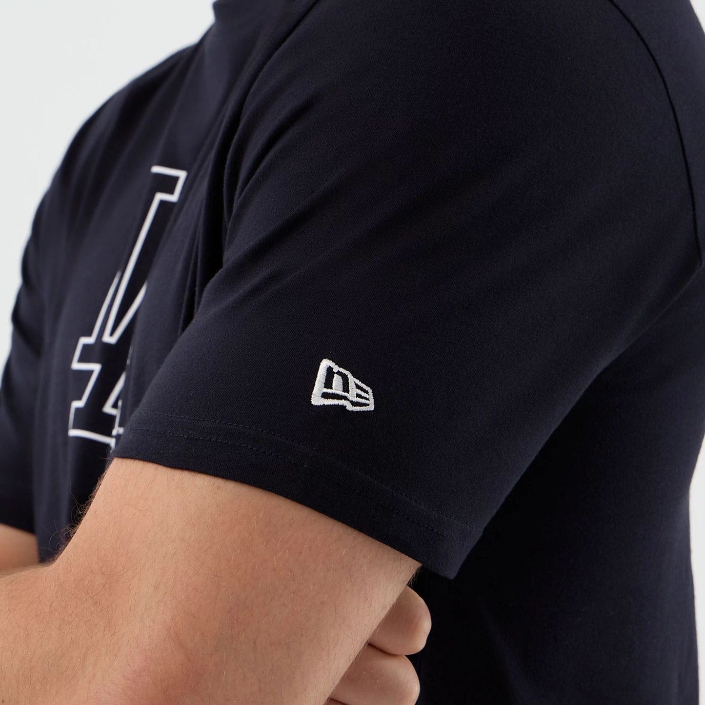 The Male model is wearing LA Dodgers MLB Back To School Navy T-Shirt  4