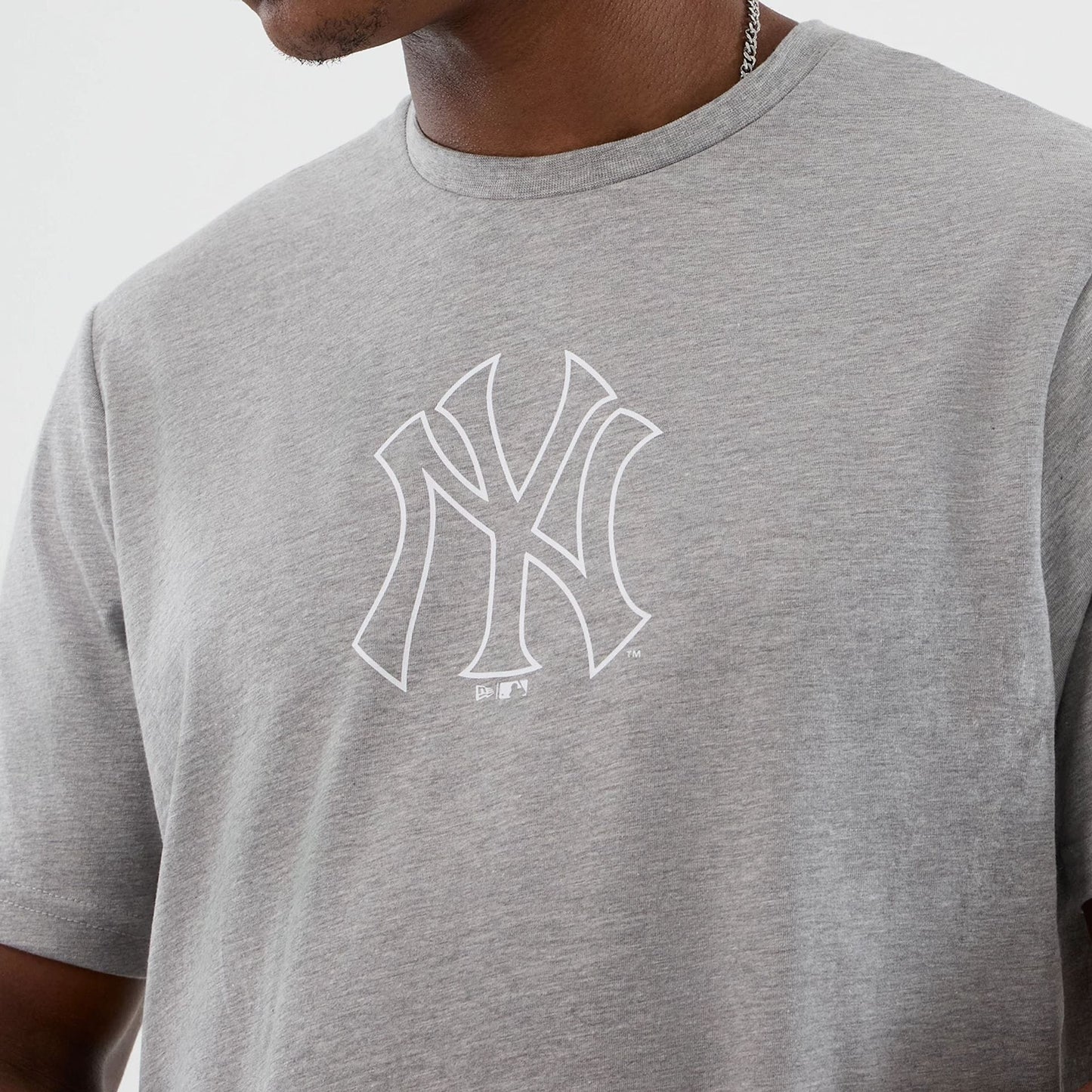 The Male model is wearing New York Yankees MLB Back To School Grey T-Shirt 3