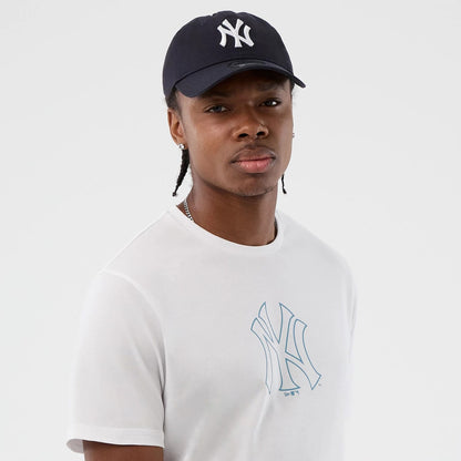 The Male model is wearing New York Yankees MLB Back To School White T-Shirt 4