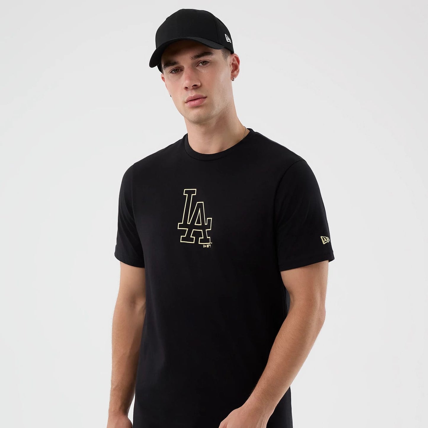 The Male model is wearing LA Dodgers MLB Back To School Black T-Shirt 4