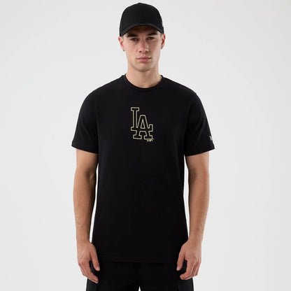 The Male model is wearing LA Dodgers MLB Back To School Black T-Shirt 1
