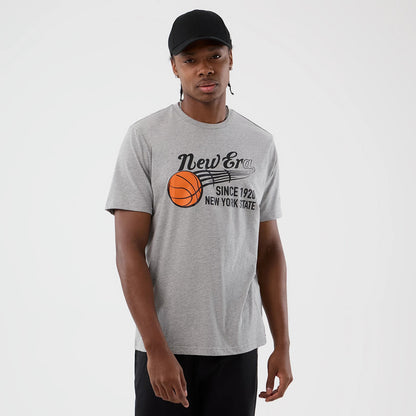 The Male model is wearing  New Era Back To School Grey T-Shirt 1