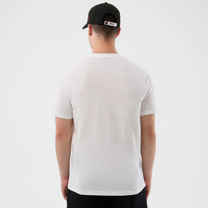 The Male model is wearing Chicago Bulls NBA Back To School White T-Shirt 2
