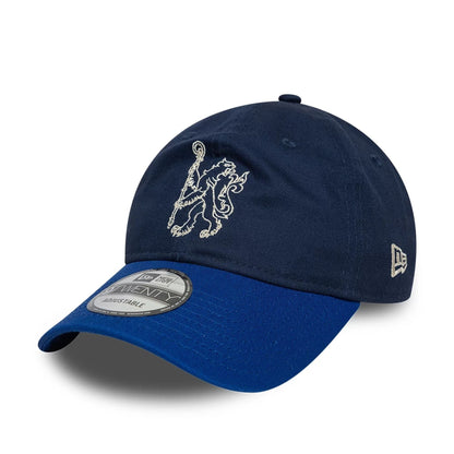 This is a Chelsea FC Lion Crest College Navy 9TWENTY Adjustable Cap 3