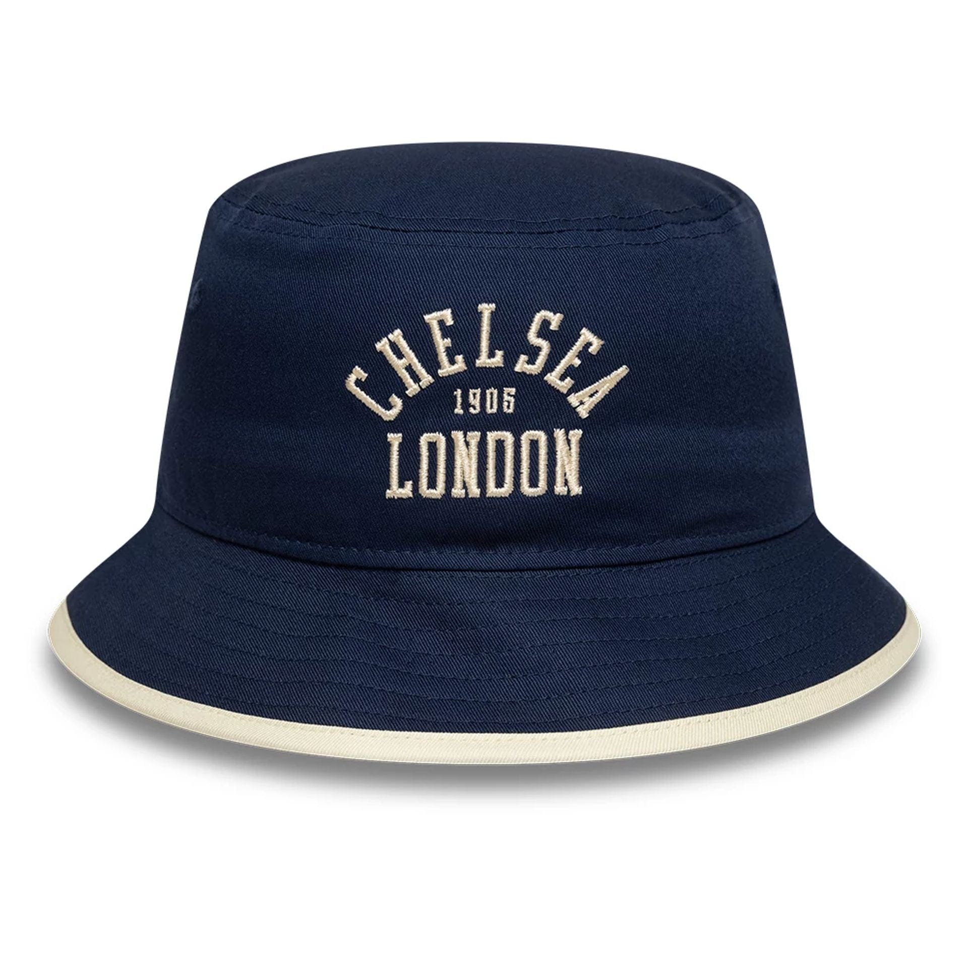 This is a Chelsea FC Lion Crest College Navy Bucket Hat 2