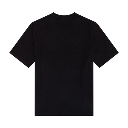 The Male model is wearing New York Yankees MLB Large Logo Graphic Black T-Shirt 2