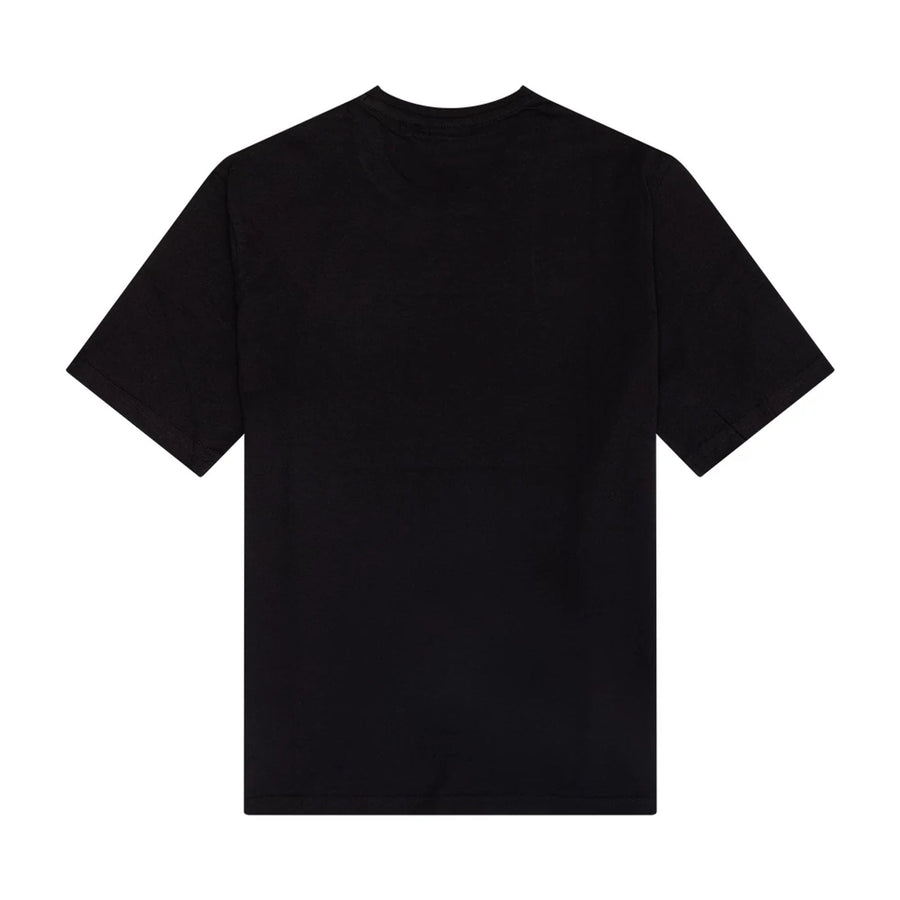 The Male model is wearing New York Yankees MLB Large Logo Graphic Black T-Shirt 2