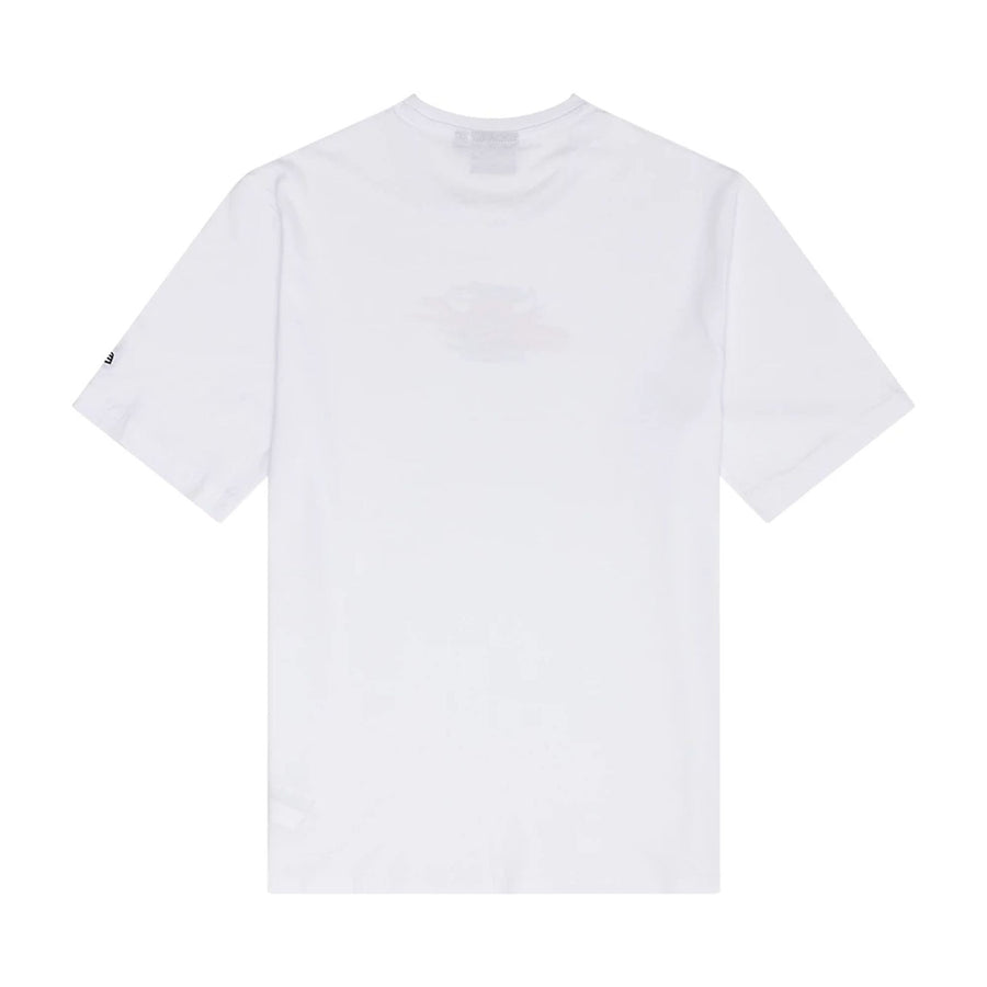 The Male model is wearing Chicago Bulls NBA Paint Graphic White T-Shirt 2