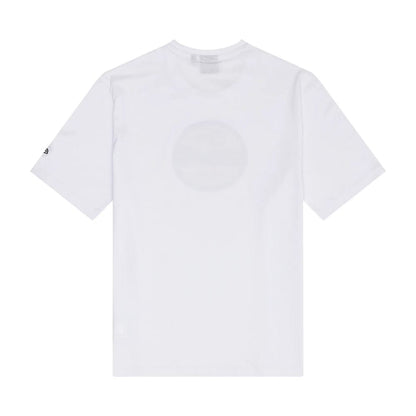 The Male model is wearing New Era Sticker Graphic White T-Shirt 2