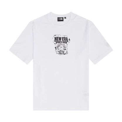 The Male model is wearing New Era Fun Graphic White T-Shirt 1
