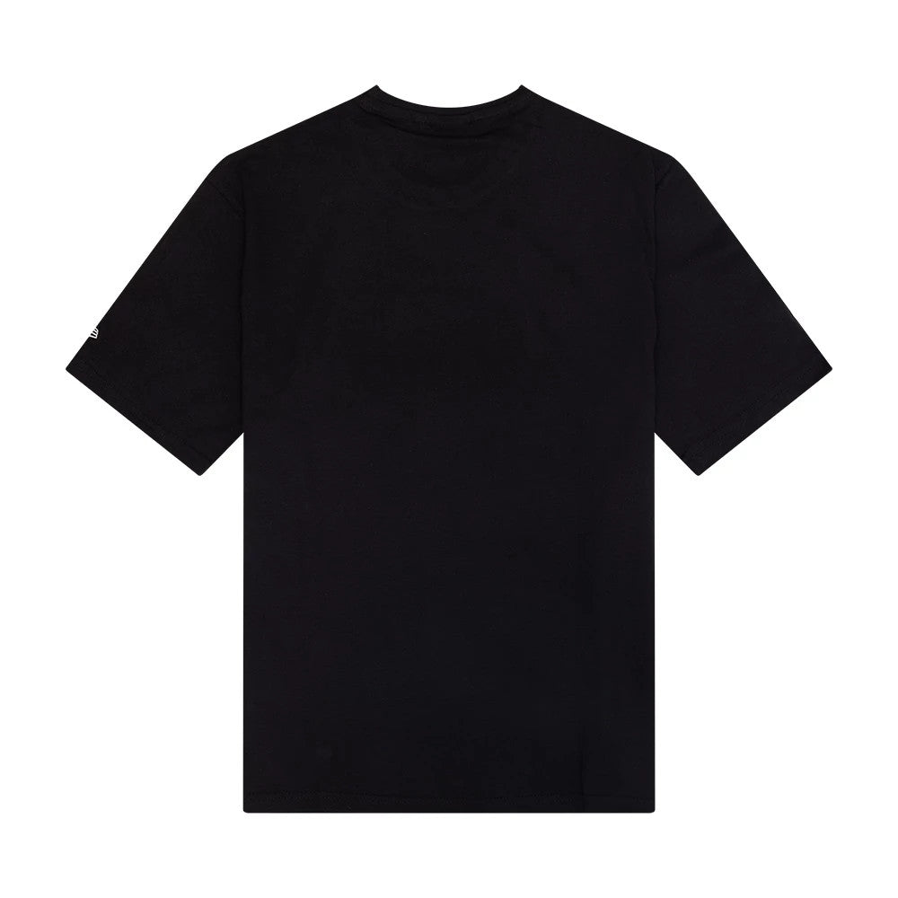 The Male model is wearing New Era Sticker Graphic Black T-Shirt 2