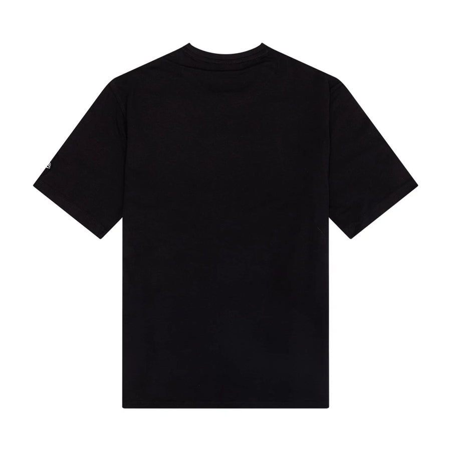 The Male model is wearing Chicago Bulls NBA Outline Graphic Black T-Shirt 2