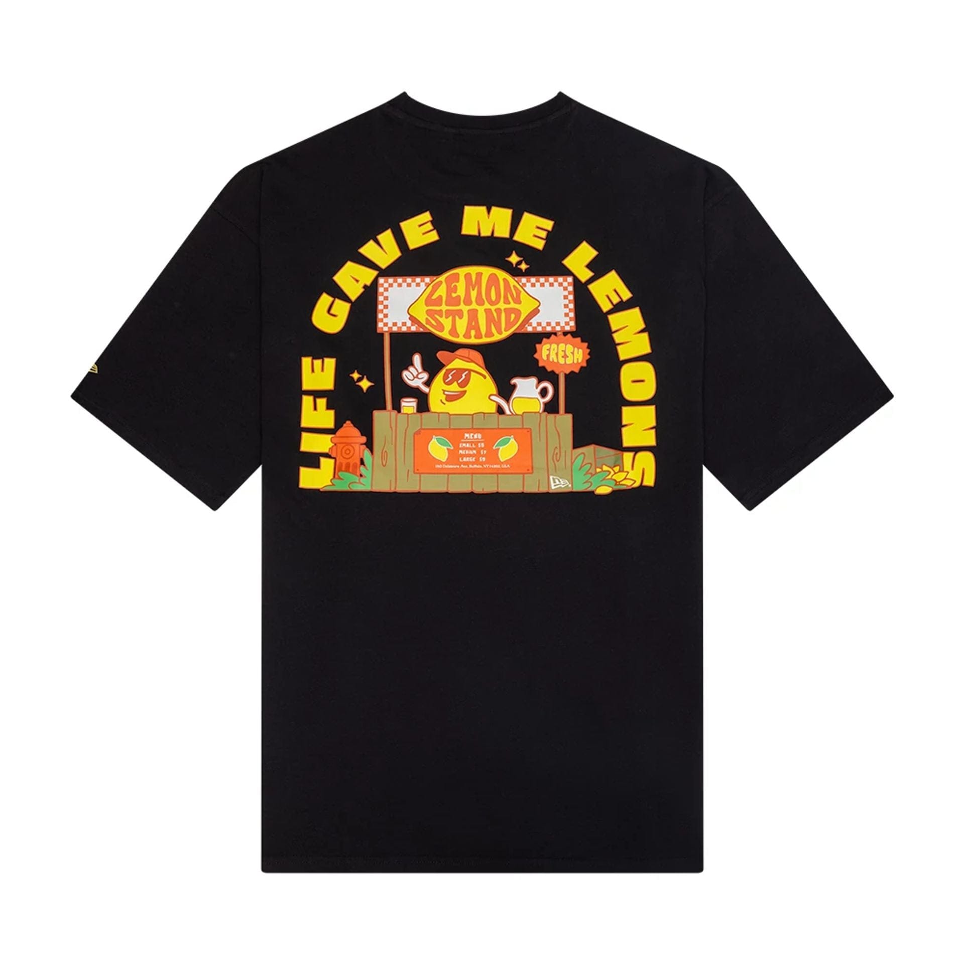 The Male model is wearing New Era Summer Graphic Black Oversized T-Shirt 2