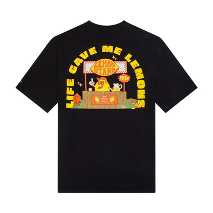 The Male model is wearing New Era Summer Graphic Black Oversized T-Shirt 2