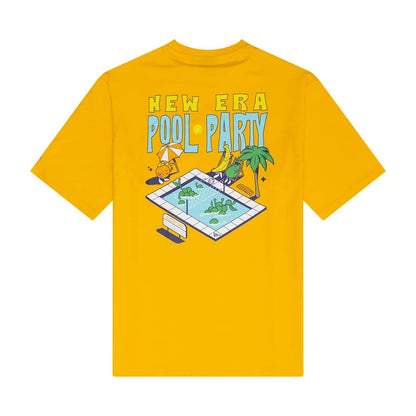 The Male model is wearing New Era Summer Graphic Yellow Oversized T-Shirt 2