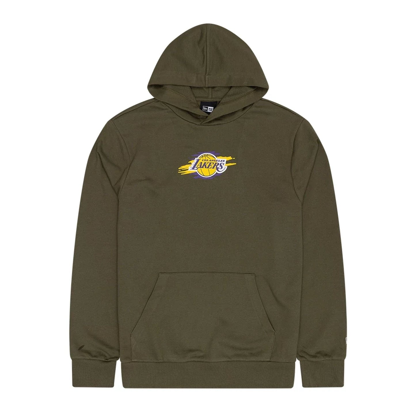 The Male model is wearing LA Lakers NBA Graphic Green Pullover Hoodie 1