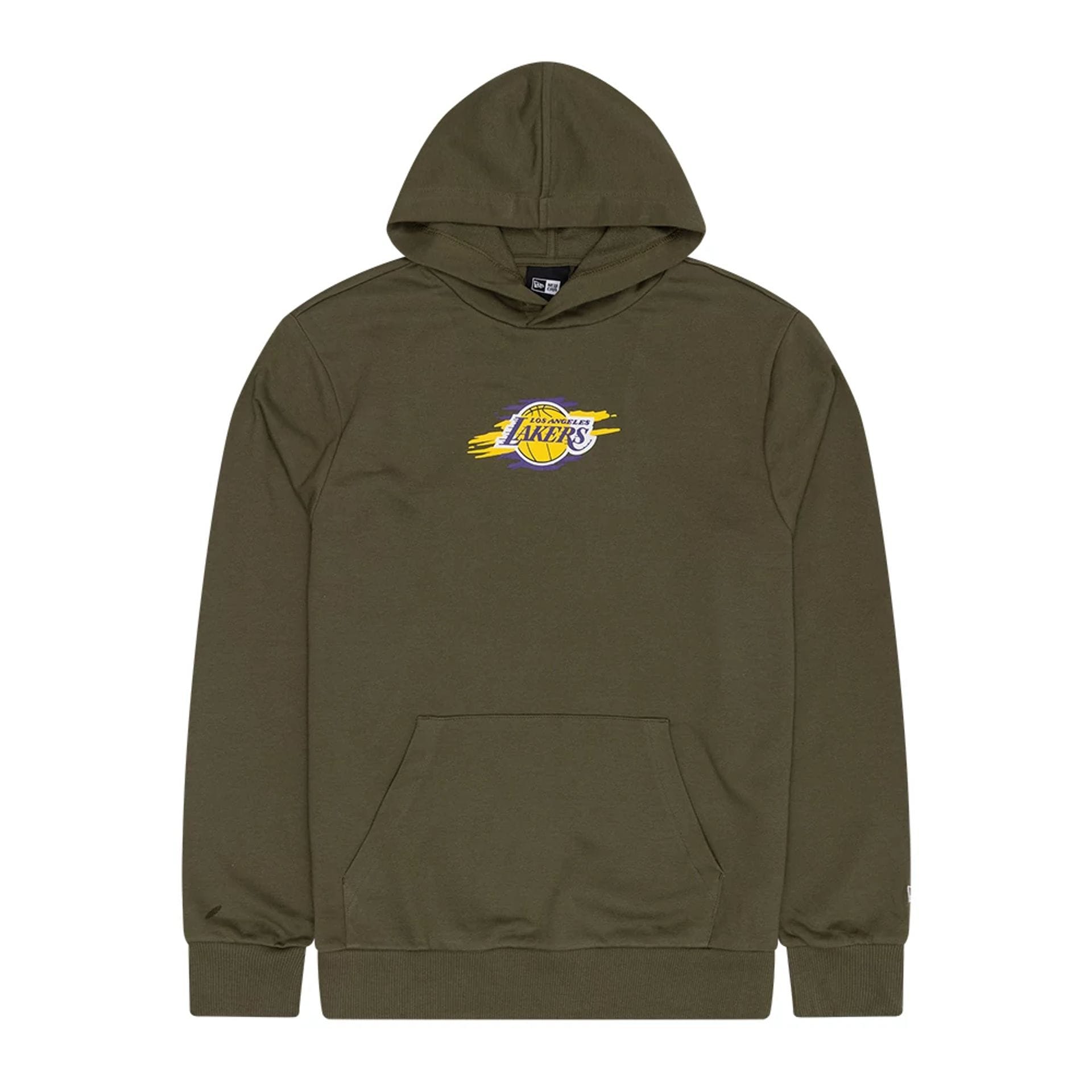 The Male model is wearing LA Lakers NBA Graphic Green Pullover Hoodie 1