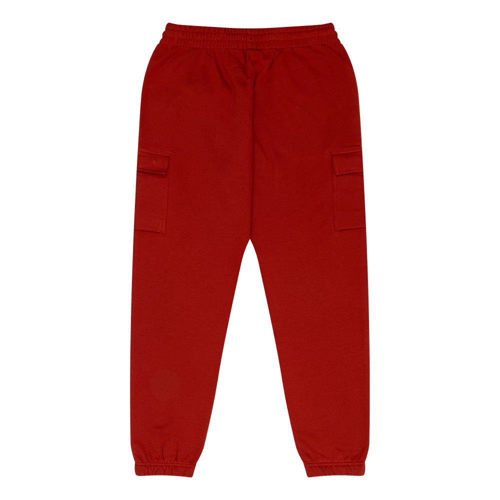 The Male model is wearing New Era Flag Dark Red Cargo Joggers 2