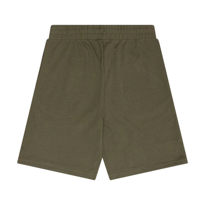 The Male model is wearing New Era Flag Green Shorts 1