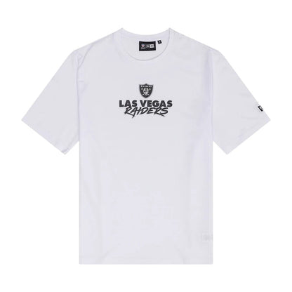 The Male model is wearing Las Vegas Raiders NFL Graphic White T-Shirt 1