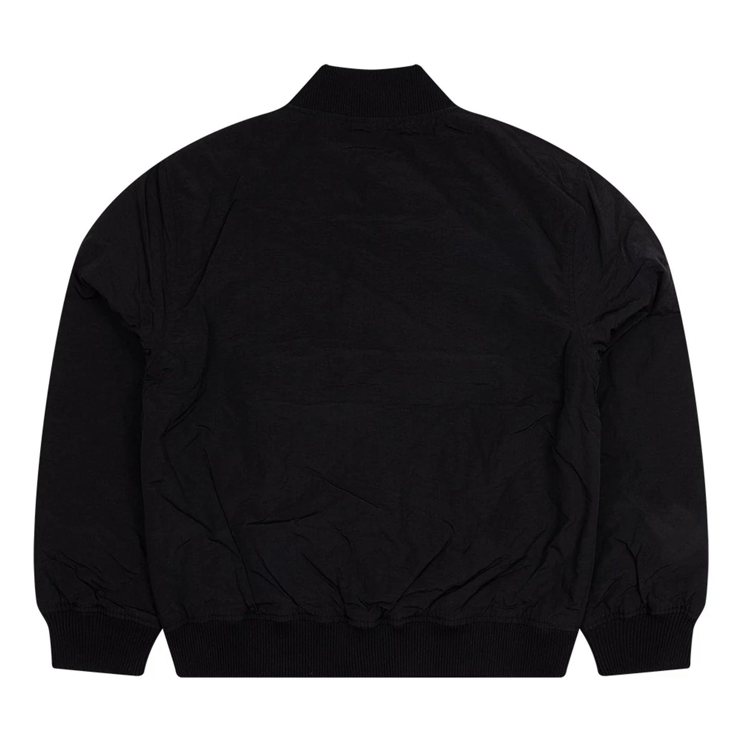 The Male model is wearing New Era Nylon Black Bomber Jacket 2