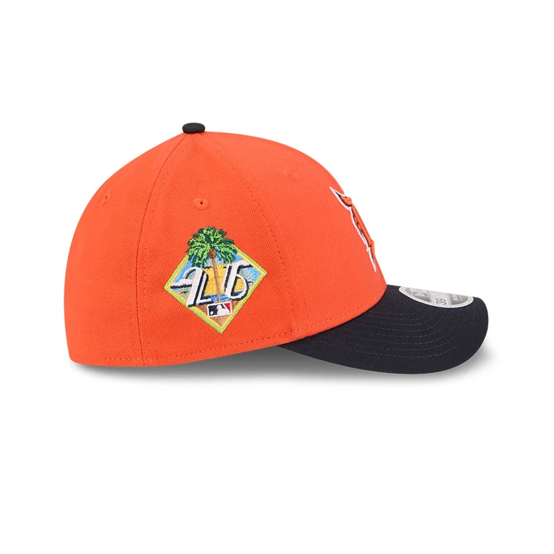 Pictured is this MLB Spring Training 2026 Detroit Tigers 39THIRTY M-Crown Stretch Fit cap in orange. 5