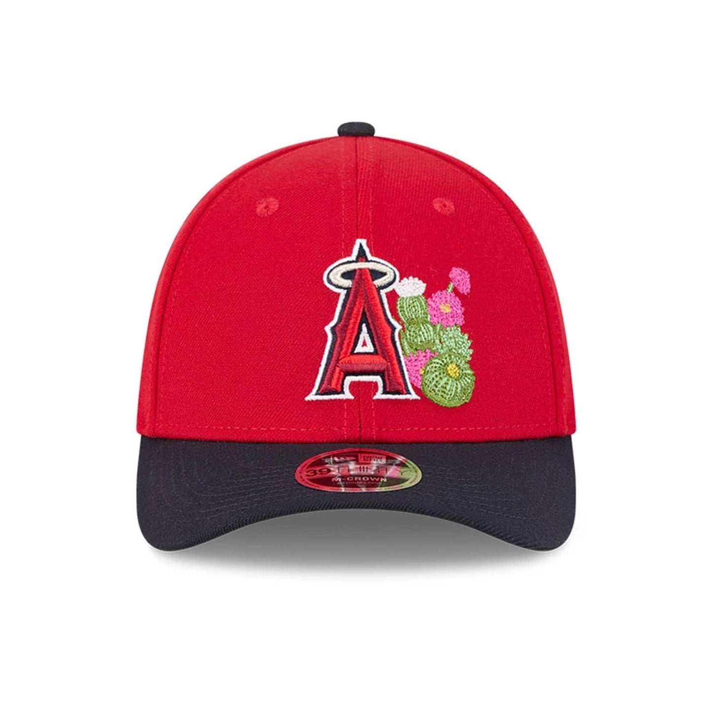 Pictured is this MLB Spring Training 2026 LA Angels 39THIRTY M-Crown Stretch Fit cap in red. 3