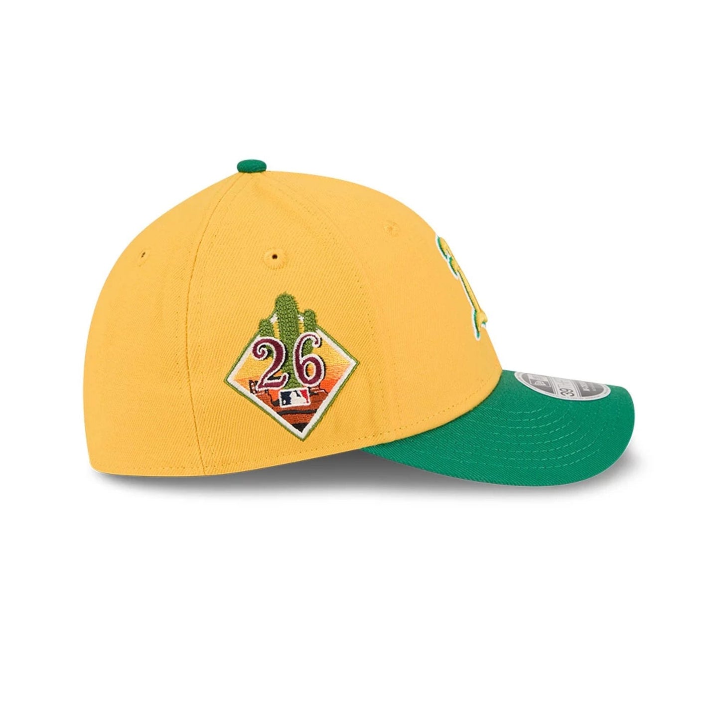 Pictured is this MLB Spring Training 2026 Athletics 39THIRTY M-Crown Stretch Fit cap in Yellow. 5