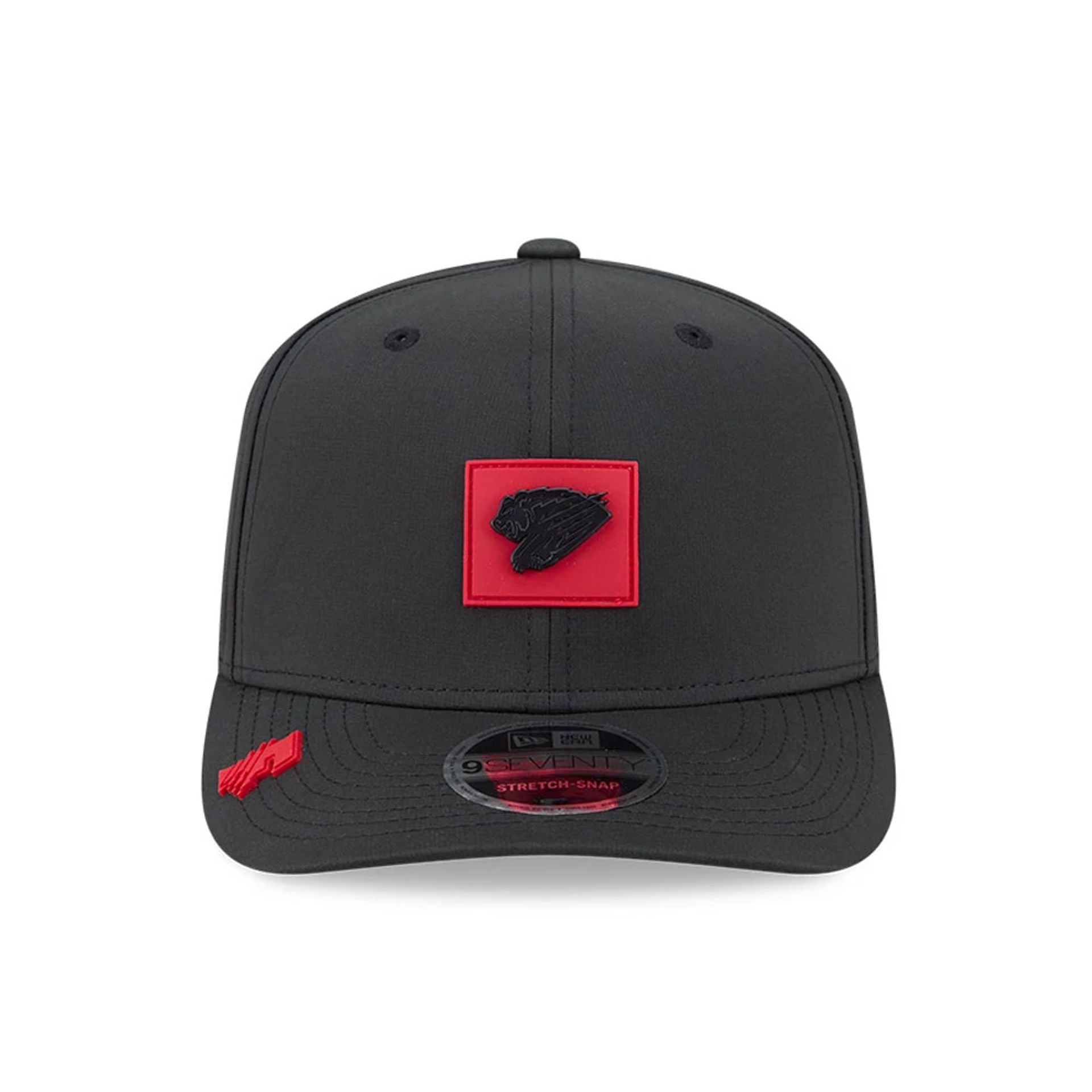 Pictured is this MiLB Clubhouse Fresno Grizzlies 9SEVENTY Stretch Snap cap in black. 2