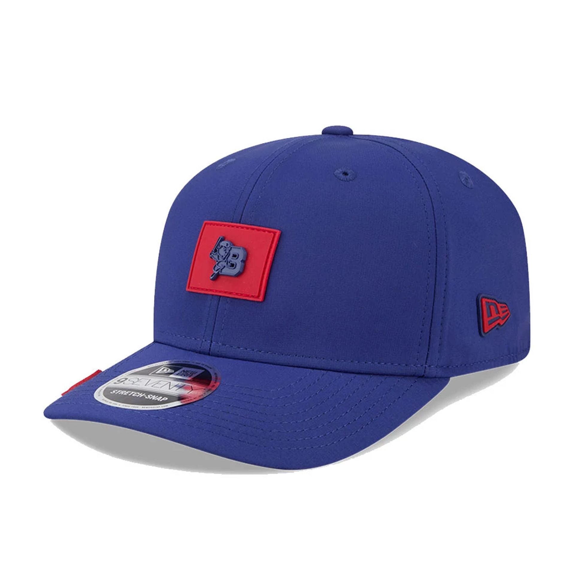 Pictured is this MiLB Clubhouse Buffalo Bisons 9SEVENTY Stretch Snap cap in dark blue. 3