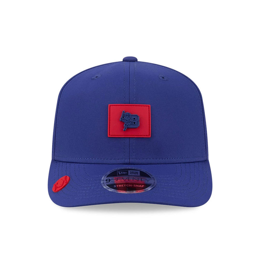 Pictured is this MiLB Clubhouse Buffalo Bisons 9SEVENTY Stretch Snap cap in dark blue. 2