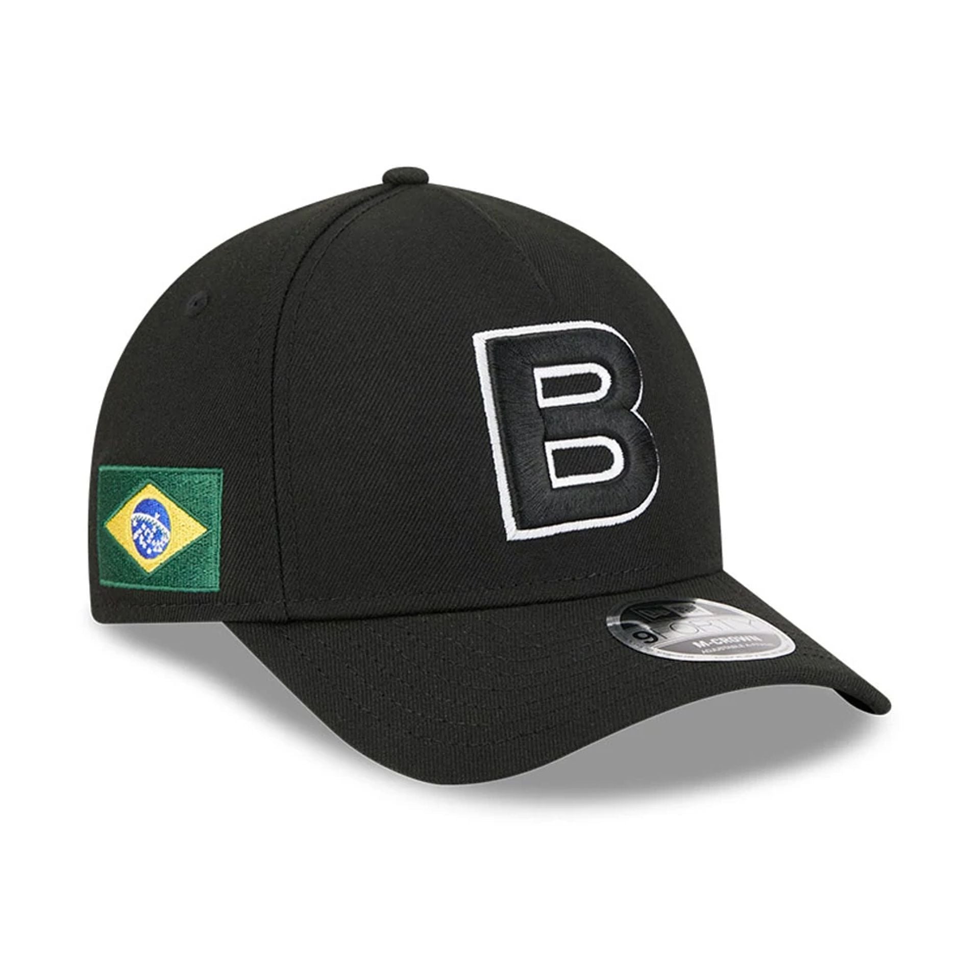 Pictured is this MLB World Baseball Classic 2026 Brazil 9FORTY M-Crown A-Frame cap in black. 1
