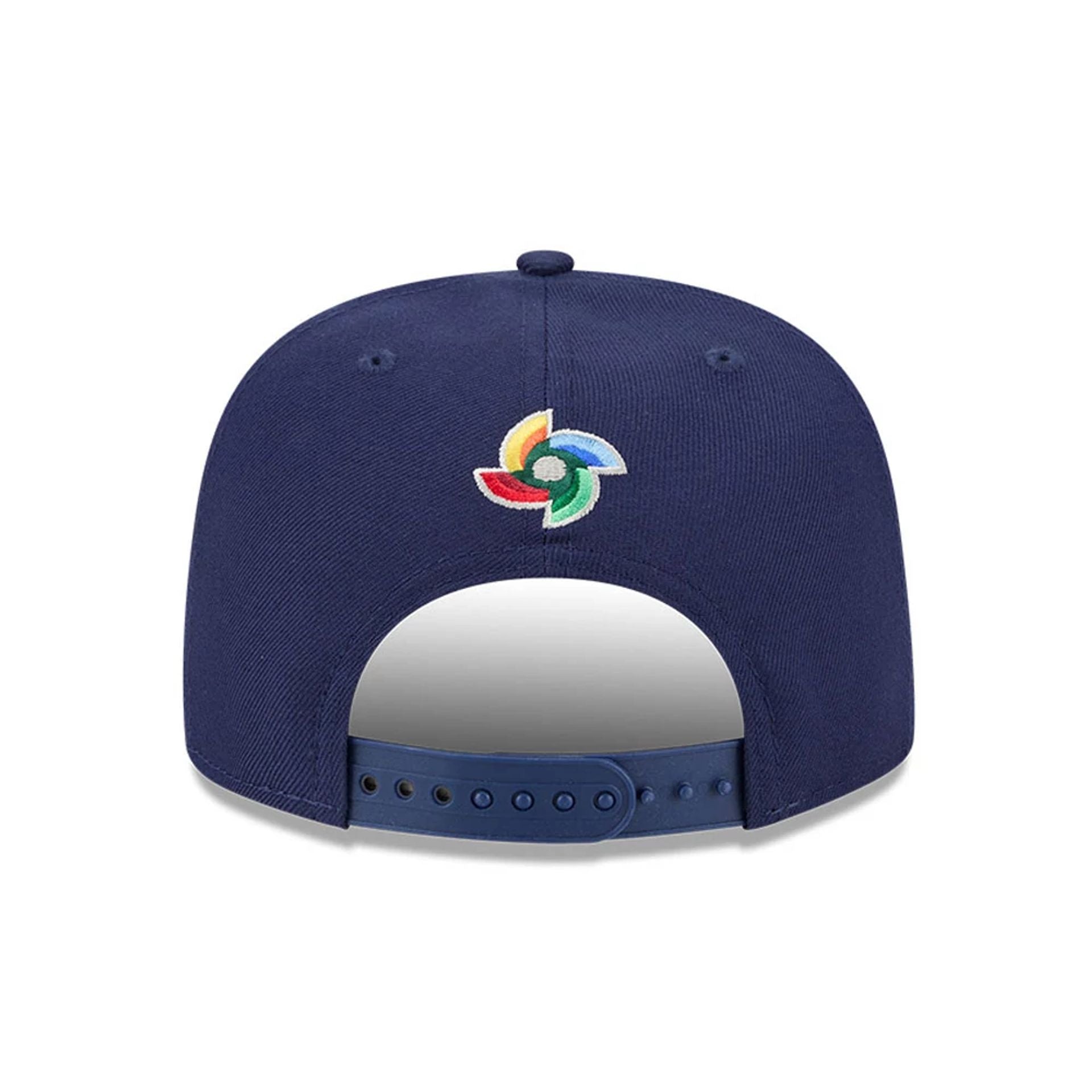 Pictured is this MLB World Baseball Classic 2026 Panama 9FIFTY A-Frame Snapback cap in navy. 6