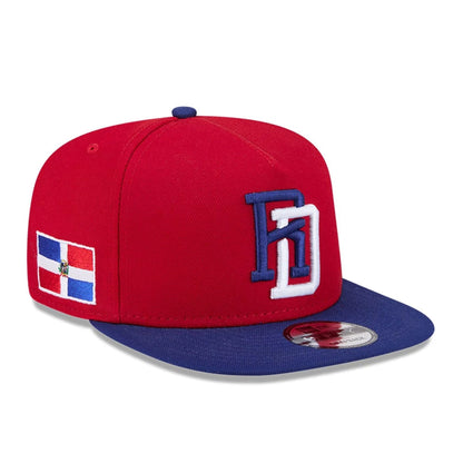 Pictured is this MLB World Baseball Classic 2026 Dominican Republic 9FIFTY A-Frame Snapback cap in red. 1